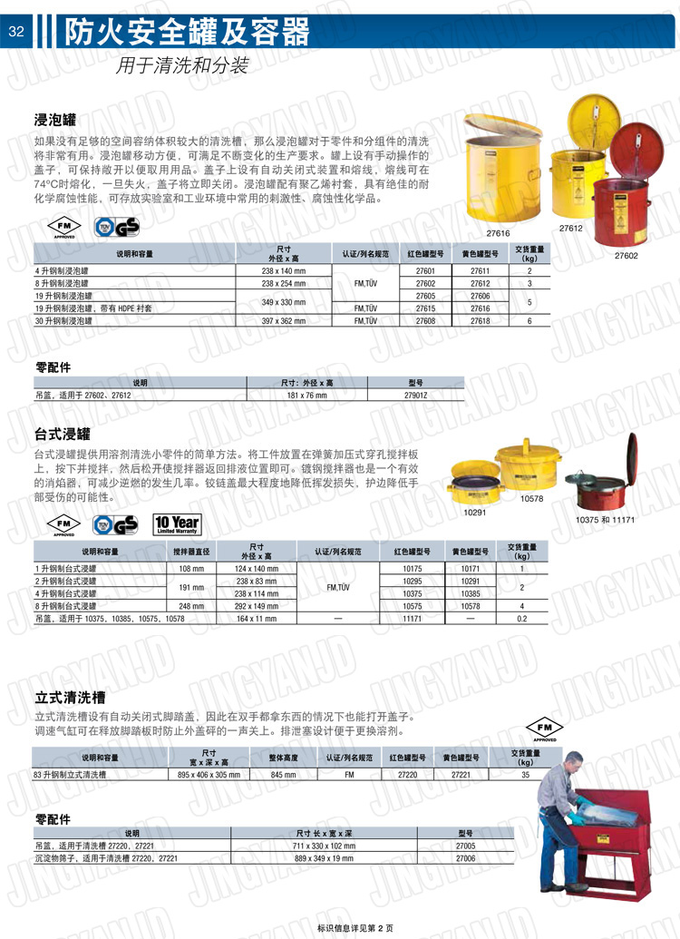 美國杰斯瑞特，justrite，臺式浸泡罐，立式清洗槽，清洗罐