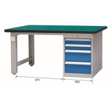 重型工作臺(tái)帶四抽底柜(40mm復(fù)合臺(tái)面)，E-XBG2175(G)